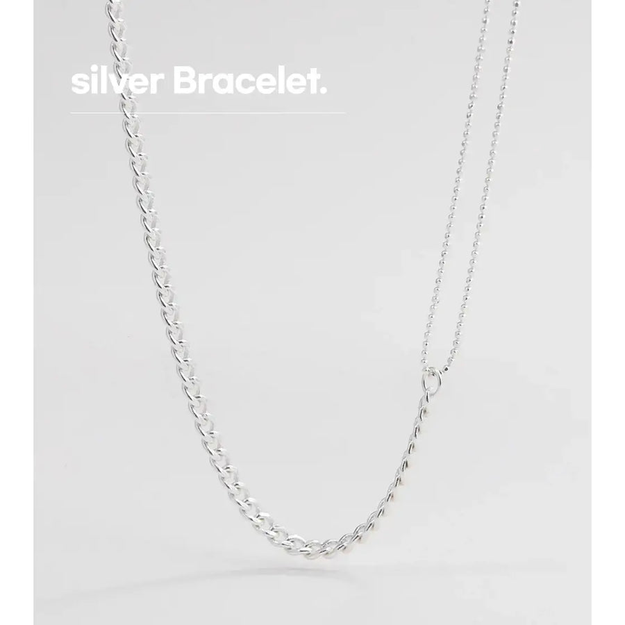 OST - Luminous Unique Chain Silver Necklace - OST - Jewelry - Harumio