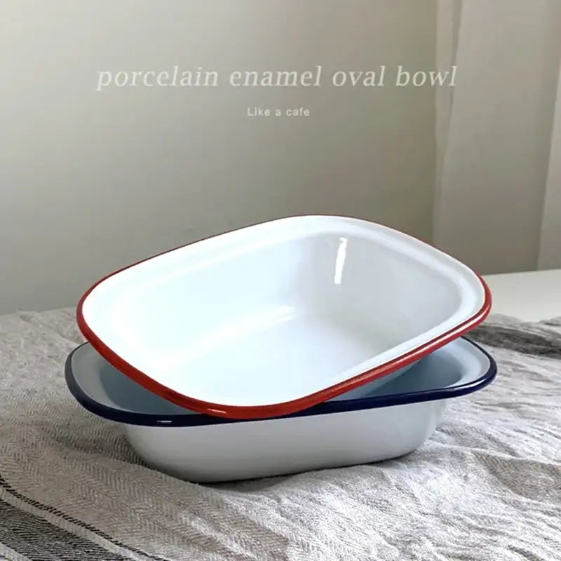 Like A Cafe - Enamel Oval Bowl - Like A Cafe - Home & Living - Harumio