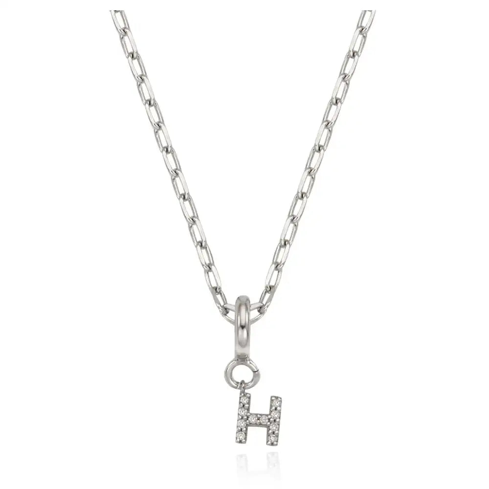OST - 'H' Initial Silver Drop Necklace - OST - Jewelry - Harumio