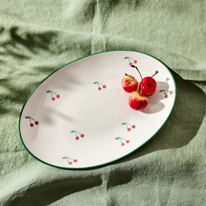 Korean Picnic Day - Oval Dinner Plate - Modern House - Kitchenware - Harumio
