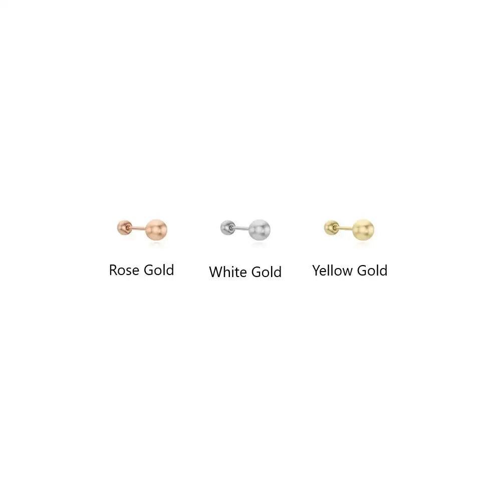 CLUE - 4mm Ball 10K/14K Gold Ear Pierce - CLUE - Jewelry - Harumio