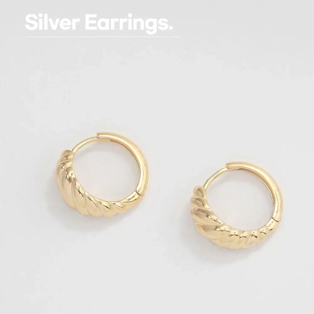 OST - Volume Twist Point Silver Earrings - OST - Jewelry - Harumio