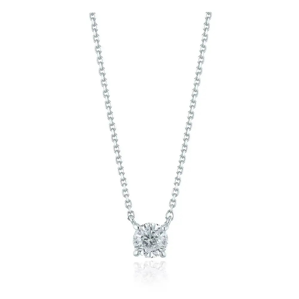 OST - Simulated Diamond Round Silver Necklace - OST - Jewelry - Harumio