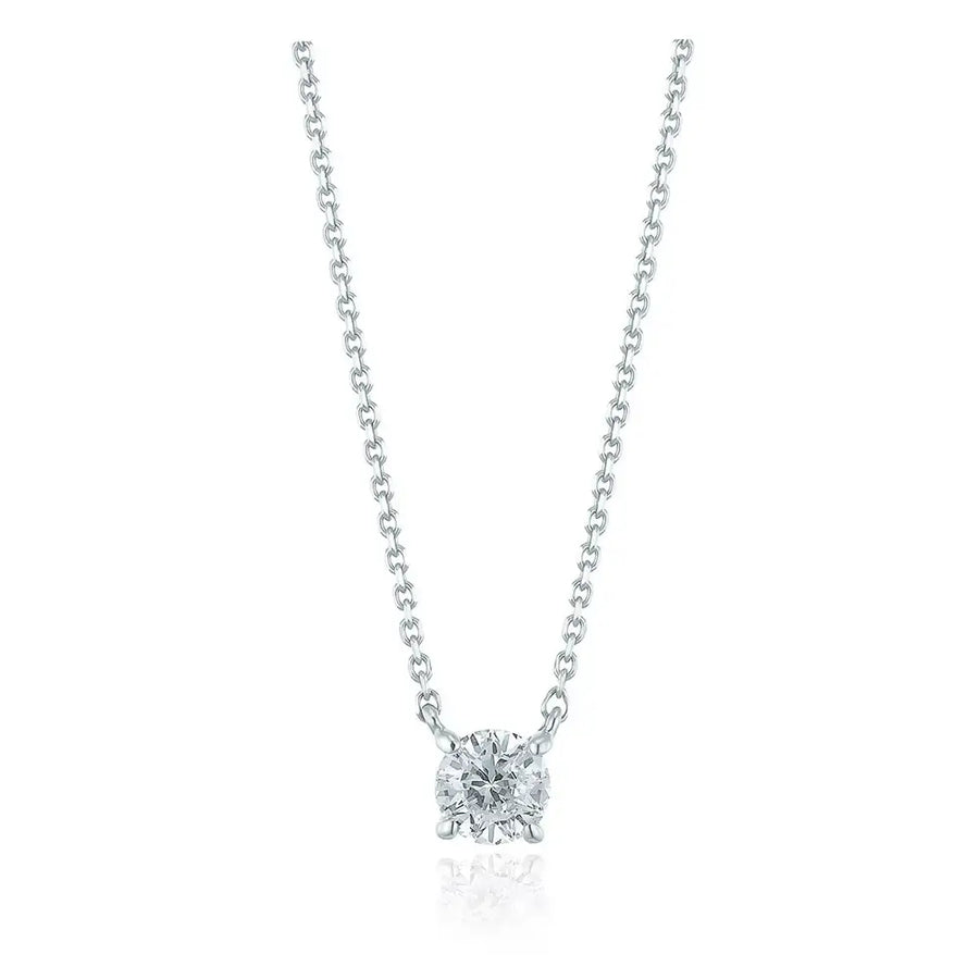 OST - Simulated Diamond Round Silver Necklace - OST - Jewelry - Harumio