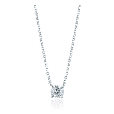 OST - Simulated Diamond Round Silver Necklace