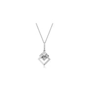 CLUE - White Square Silver Necklace - CLUE - Jewelry - Harumio