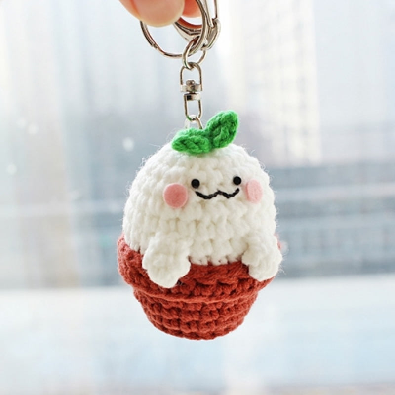 Ikmyeong - Flower Pot Hand-Knitted Bag Ring