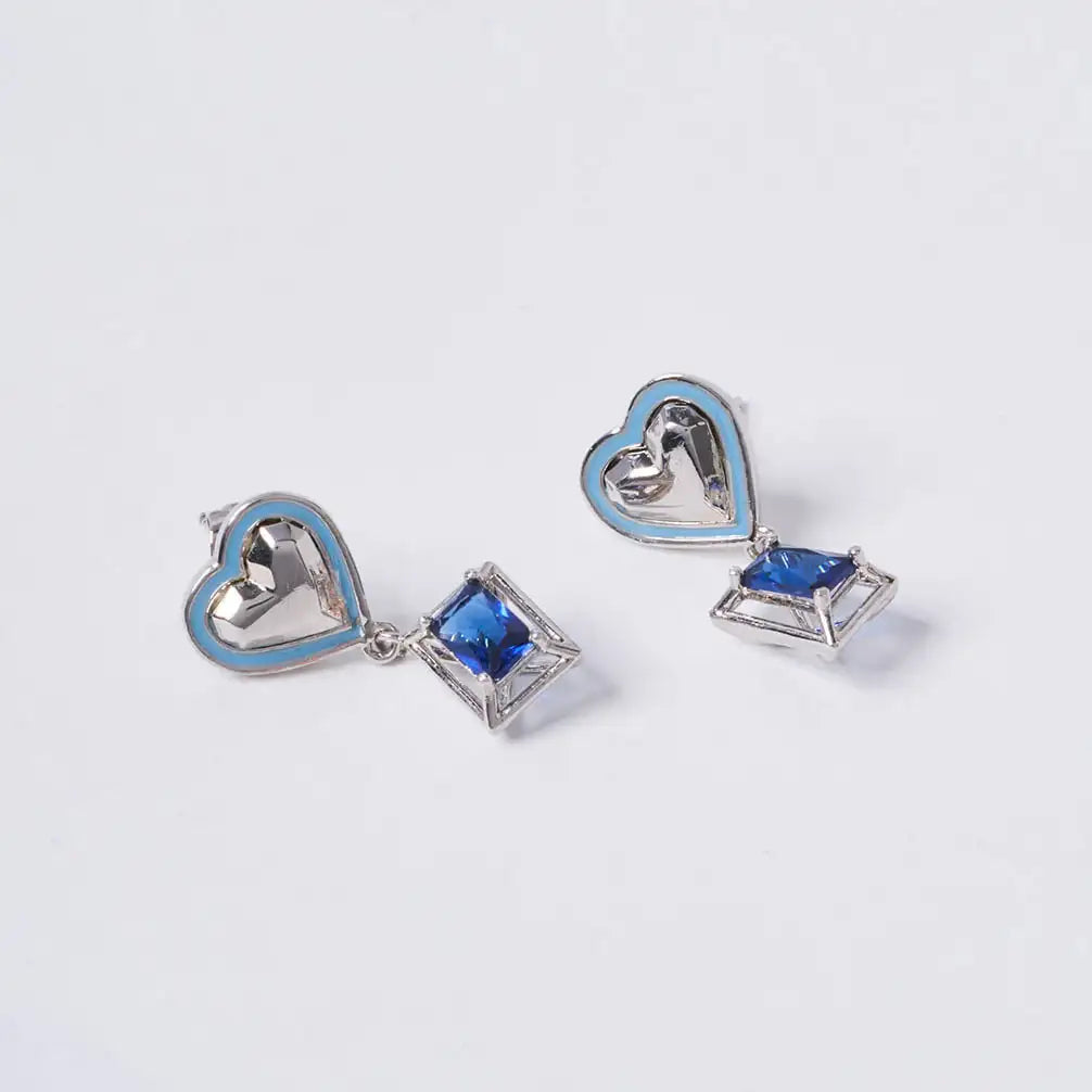 OST - POPTS Collection Blue Basic Heart Drop Earrings - OST - Jewelry - Harumio