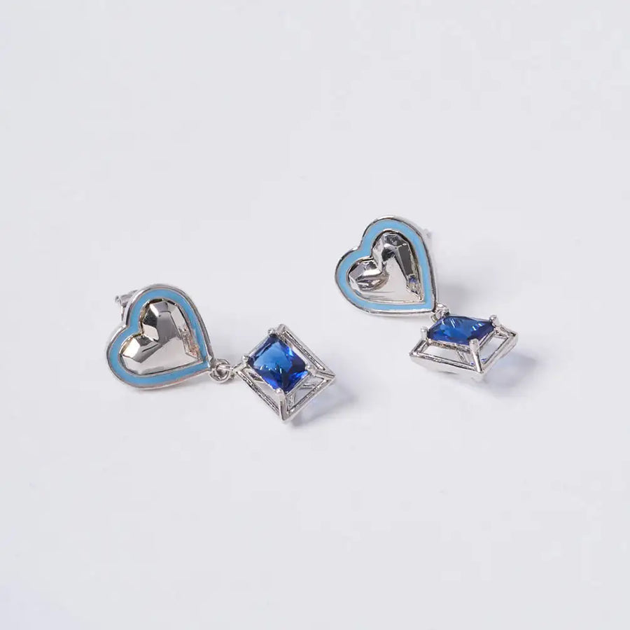 OST - POPTS Collection Blue Basic Heart Drop Earrings - OST - Jewelry - Harumio