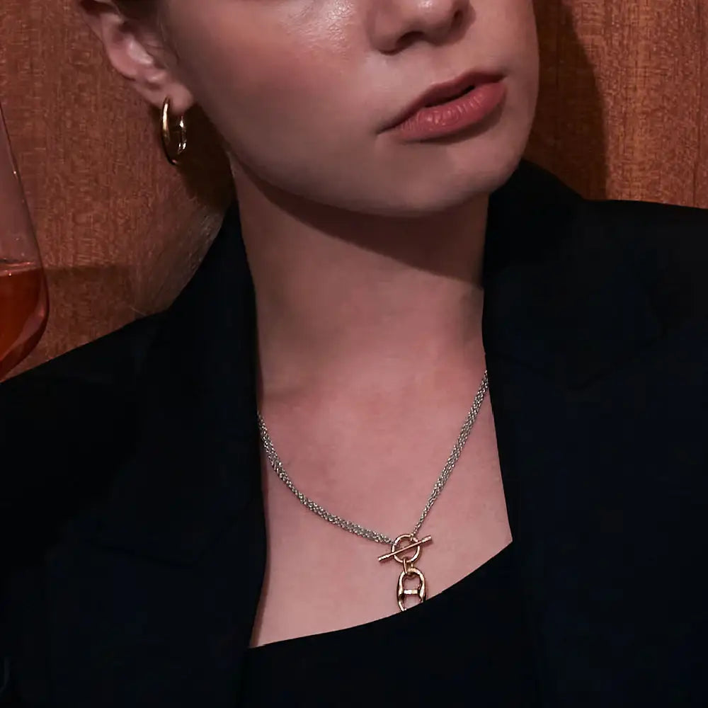 CLUE - C Collection Iconic C Toggle Bar Combination Necklace - CLUE - Jewelry - Harumio