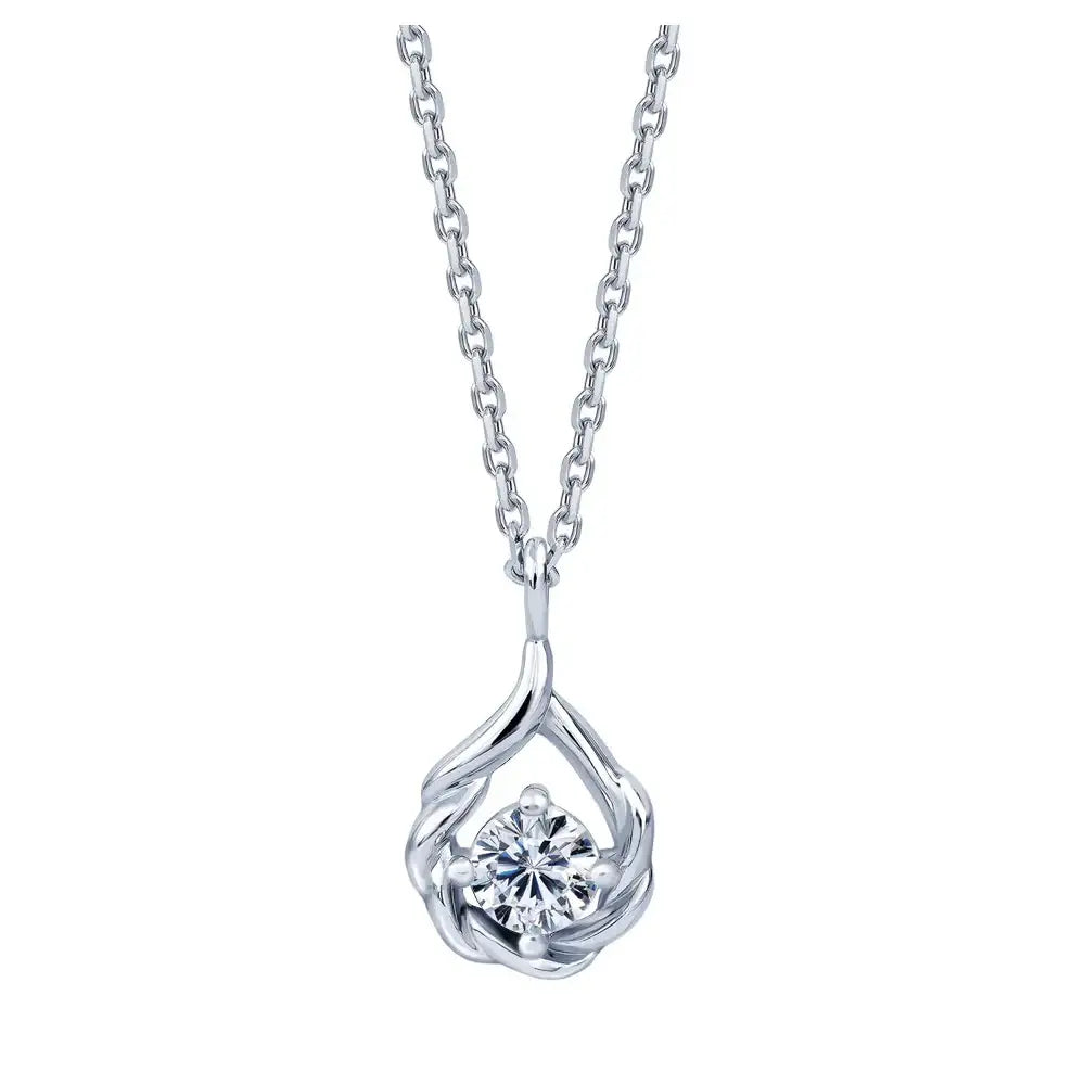OST - Simulated Diamond 0.3ct Pure Drop Silver Necklace - OST - Jewelry - Harumio