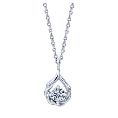 OST - Simulated Diamond 0.3ct Pure Drop Silver Necklace