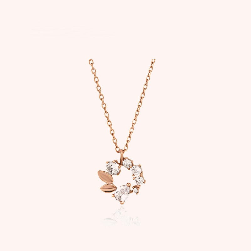 CLUE - Shine Summer Leaf Rose Gold Necklace