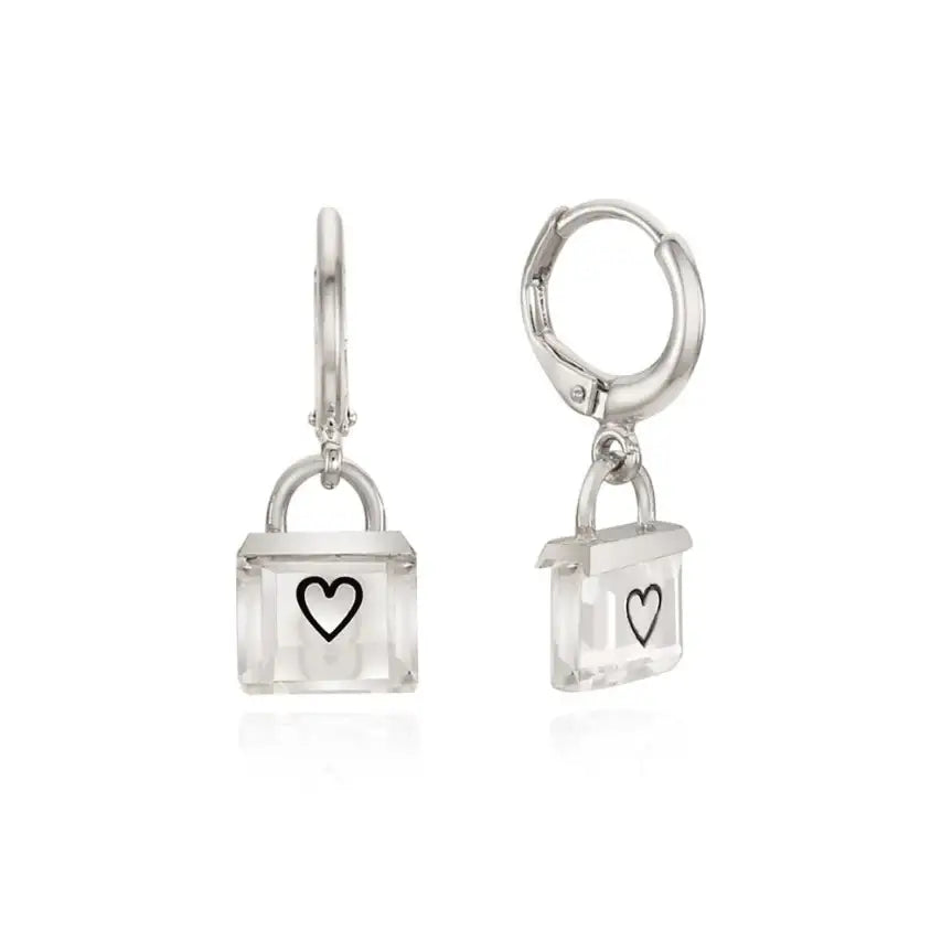 OST - Transparent Alphabet Lock One Touch Earrings - OST - Jewelry - Harumio