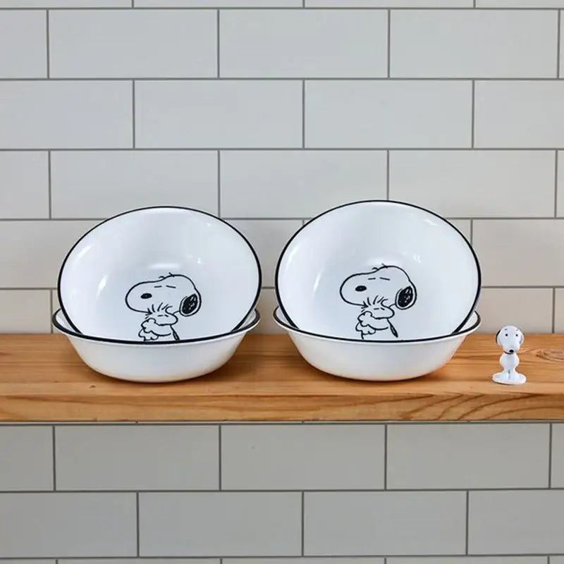 Corelle x Peanuts - Snoopy and Charlie - Front Plate 4P Set - Modern House - Tableware - Harumio