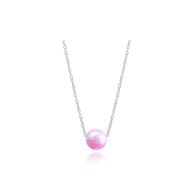 CLUE - Pink Ocean Silver Necklace