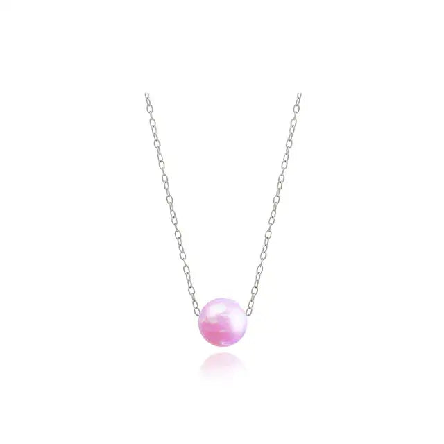 CLUE - Pink Ocean Silver Necklace - CLUE - Jewelry - Harumio
