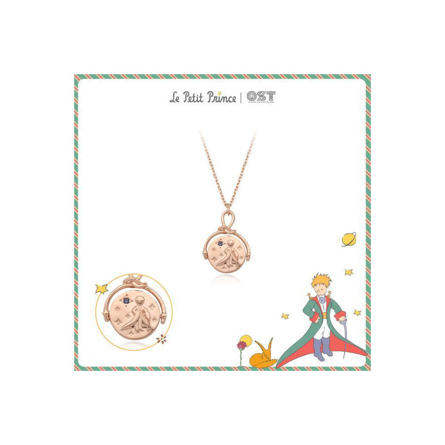 Le Petit Prince x OST - Double-sided Planet Rose Gold Coin Necklace