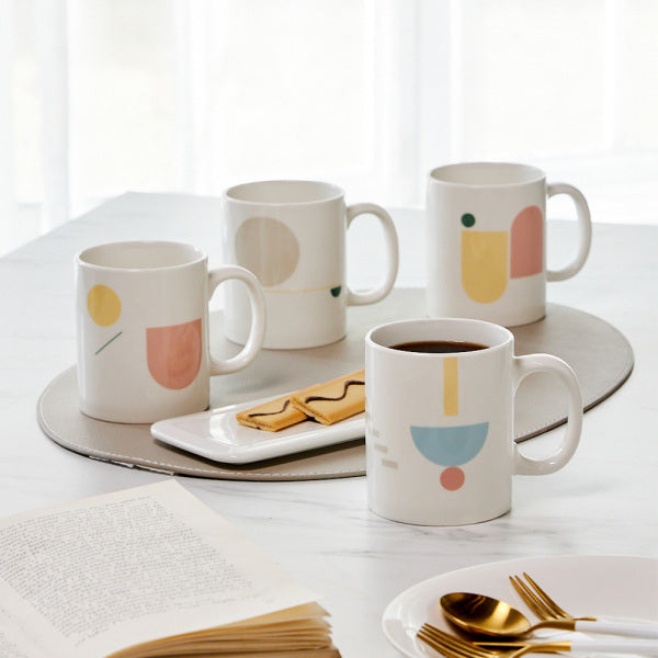 Korean Spring Drawing Mug Set 350ml 4P