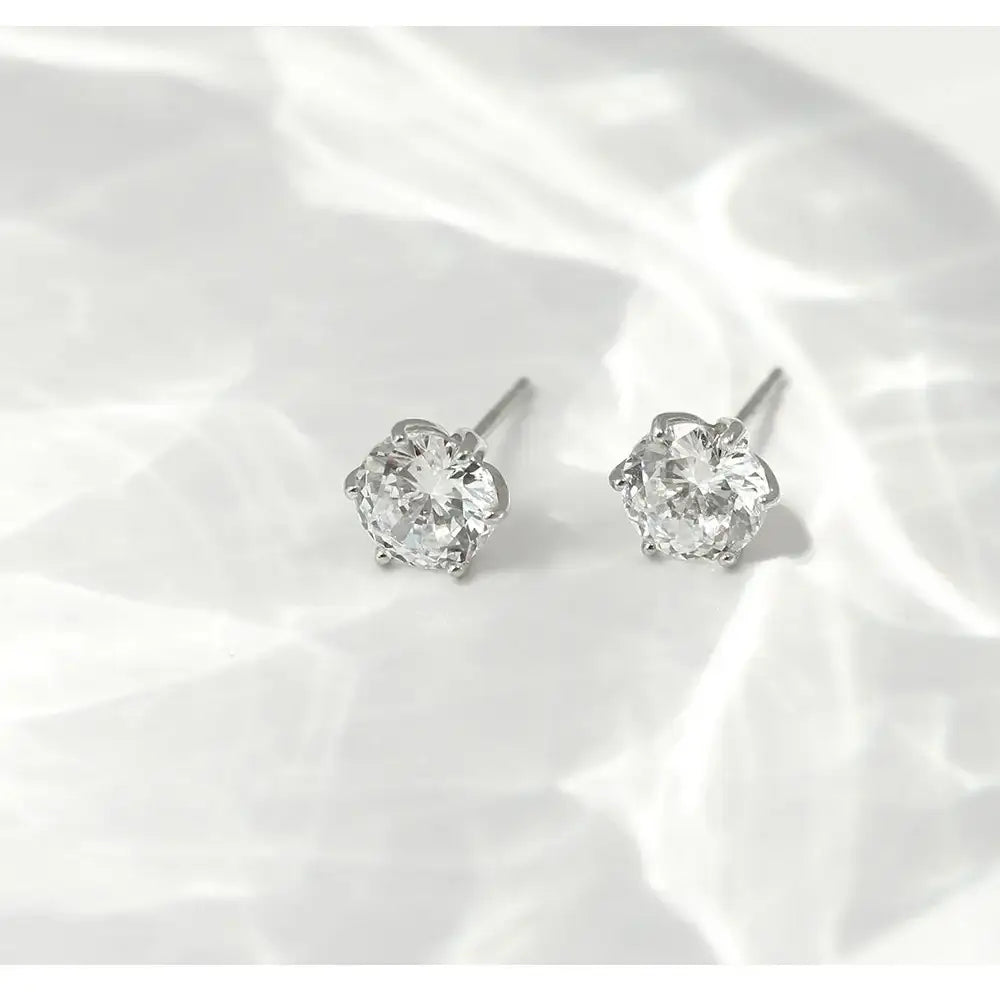 OST - Simulated Diamond Solitaire Women's Earrings - OST - Jewelry - Harumio