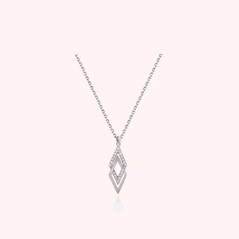CLUE - Double Square Silver Necklace - CLUE - Jewelry - Harumio