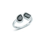 OST - Square Waterdrop Black Ring - OST - Jewelry - Harumio