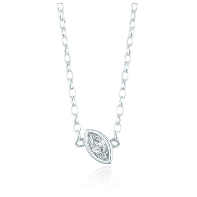 OST - Puremond Earthquake Marquise Silver Necklace