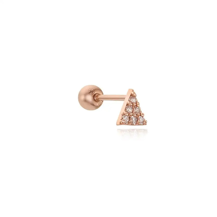 CLUE - Triangular Cubic 10K/14K Gold Ear Pierce - CLUE - Jewelry - Harumio