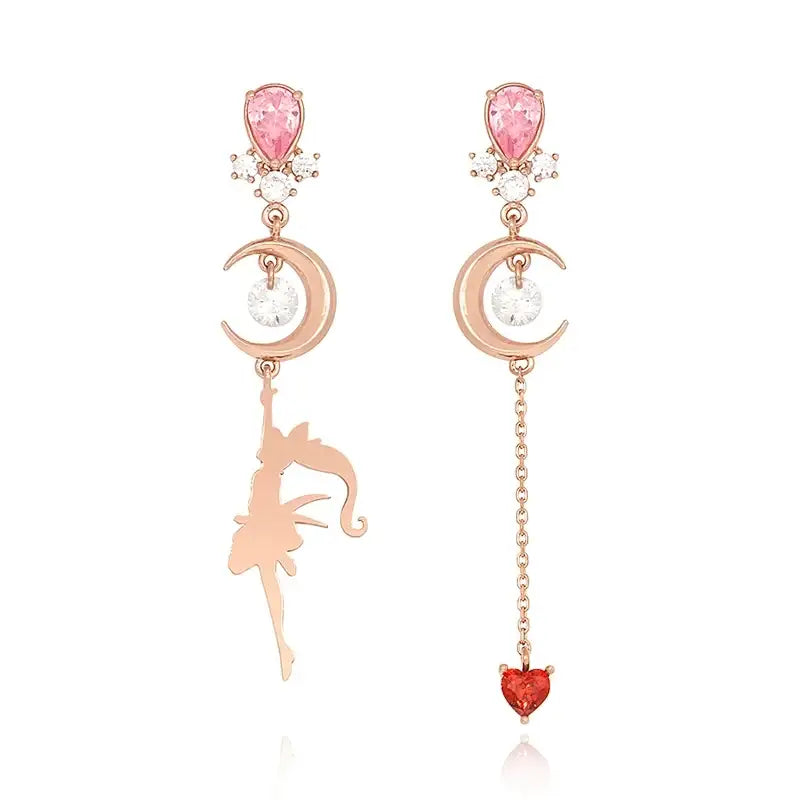 Saint Tail x Clue - Moon Silhouette Silver Earring - CLUE - Jewelry - Harumio