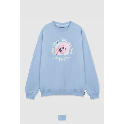 ZANMANG LOOPY X SPAO - Loopy's What Did You Say Sweatshirt (Light Blue)