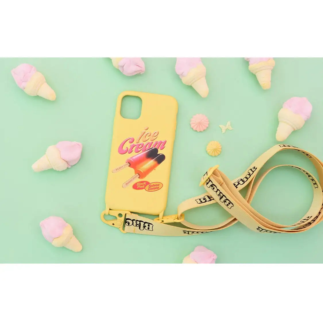 BlackPink - Lanyard with Yellow Phone Case : Ice Cream Bar - BlackPink - Accessories - Harumio