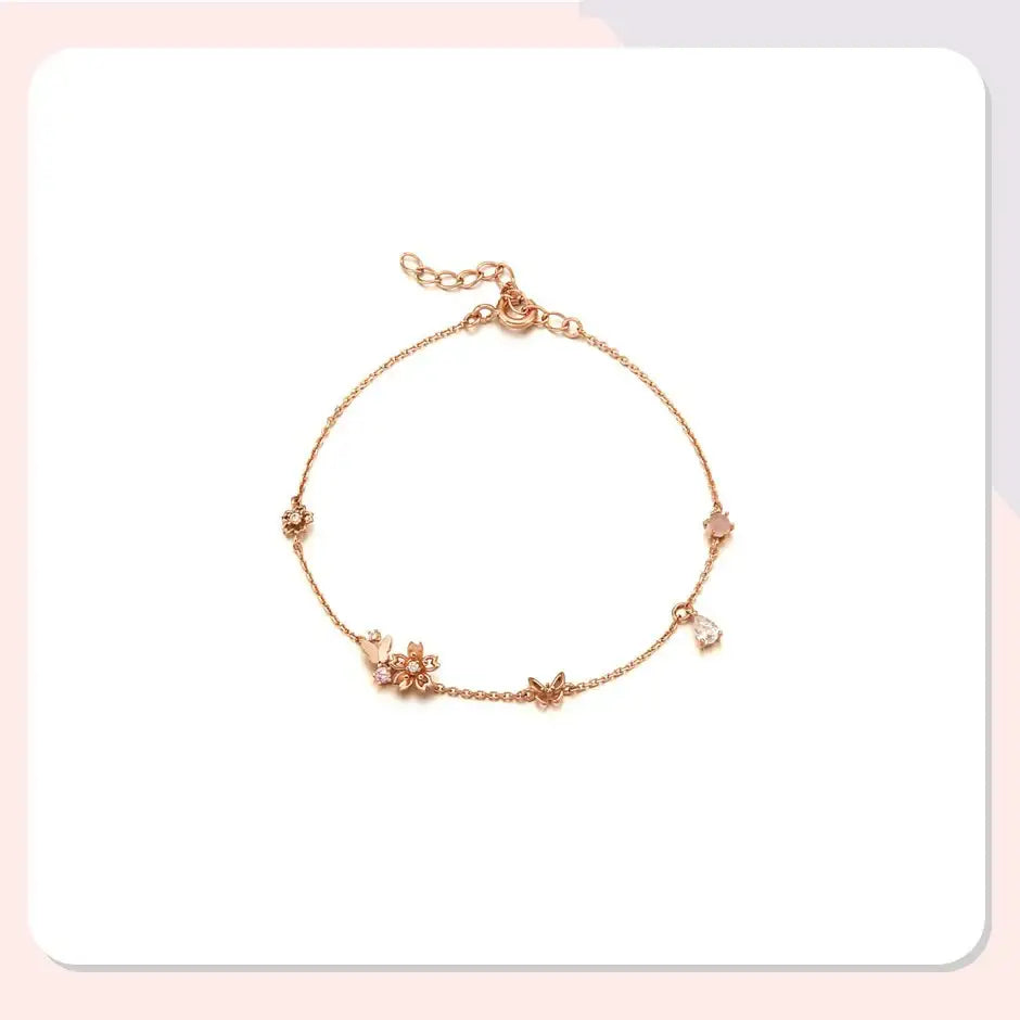 CLUE - Sweet Candy Cherry Blossom Silver Bracelet - CLUE - Accessories - Harumio