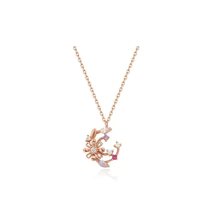 CLUE - Autumn Wildflower Moonlight Silver Necklace - CLUE - Jewelry - Harumio