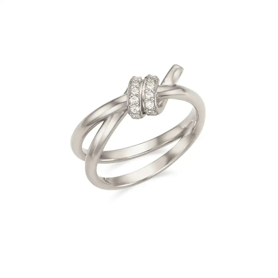 OST - Double Twisted Cubic Silver Ring - OST - Jewelry - Harumio
