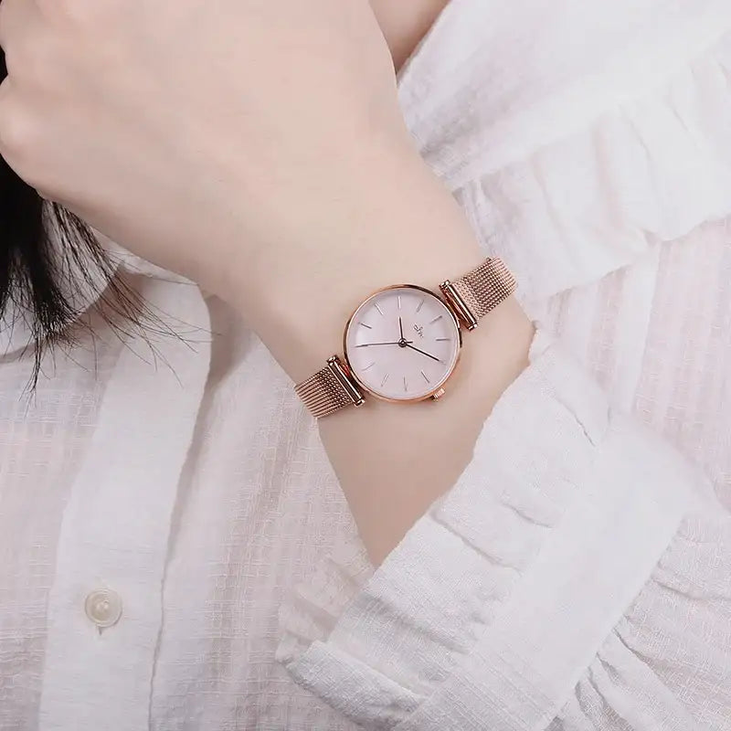 CLUE - Mother-of-Pearl Mood Mesh Watch - CLUE - Watches - Harumio