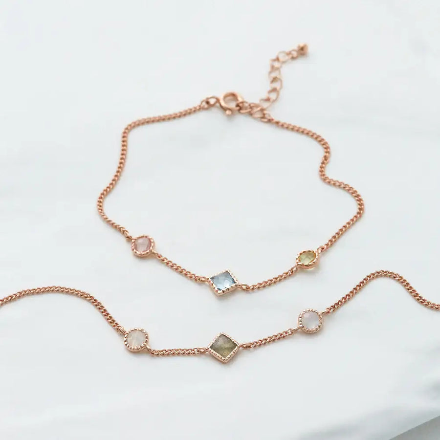 CLUE - Wish Spell Natural Stone Multicolor Silver Bracelet - CLUE - Jewelry - Harumio