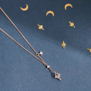 CLUE - Starry Sky Sculpture Moonlight Silver Necklace - CLUE - Jewelry - Harumio