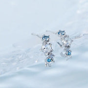 CLUE - Crystal Aqua Silver Earrings - CLUE - Jewelry - Harumio