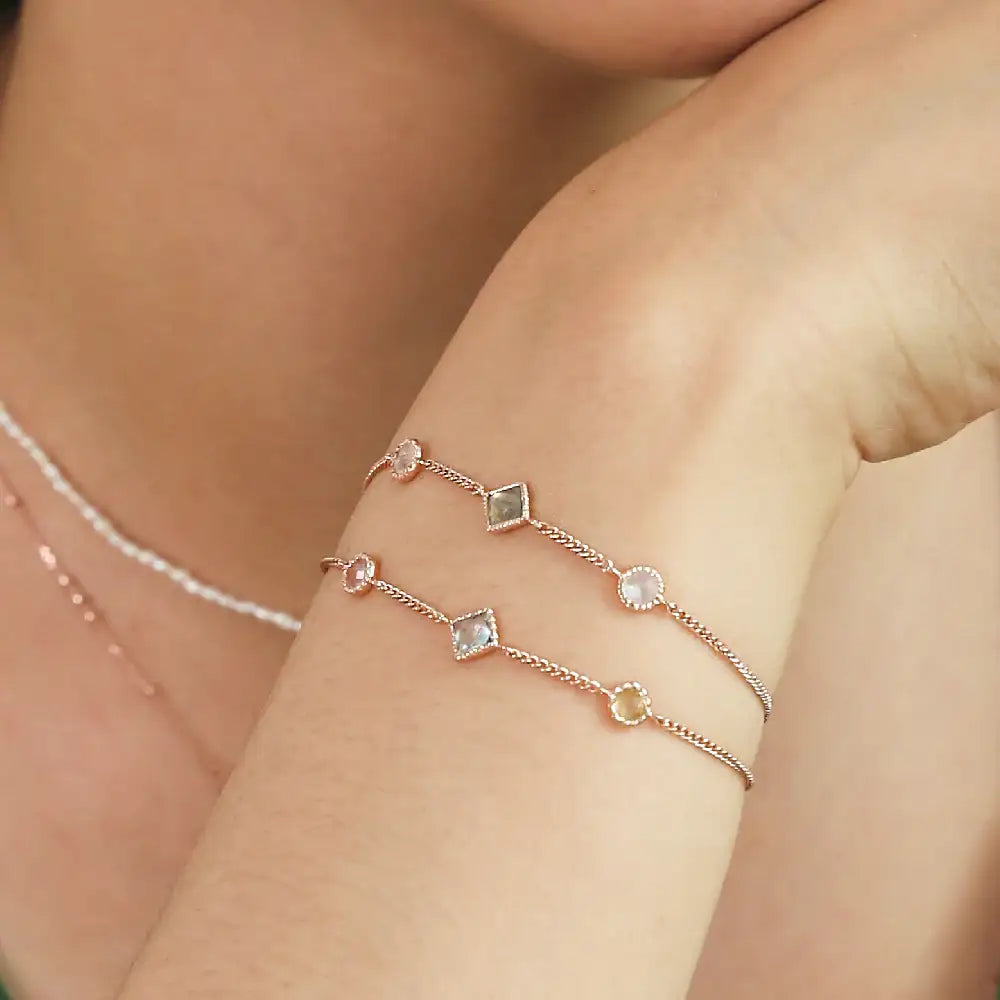 CLUE - Wish Spell Natural Stone Multicolor Silver Bracelet - CLUE - Jewelry - Harumio