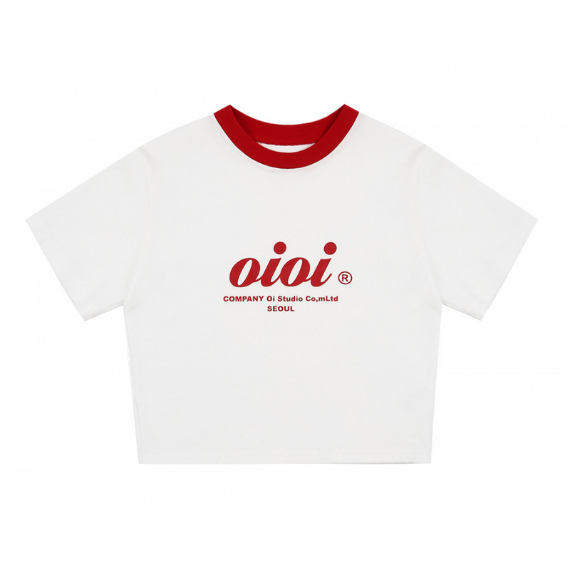 O!Oi - Serif Logo Crop T-Shirt