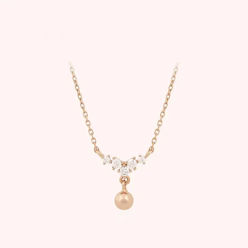 CLUE - Simple Mini Ball Rose Gold Silver Necklace - CLUE - Jewelry - Harumio