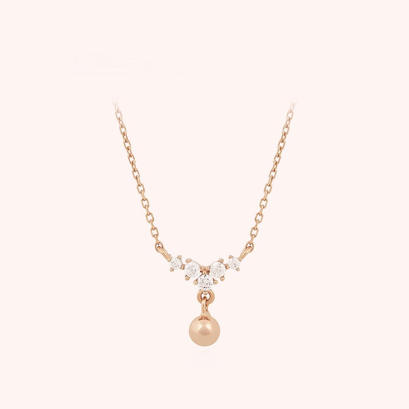 CLUE - Simple Mini Ball Rose Gold Silver Necklace