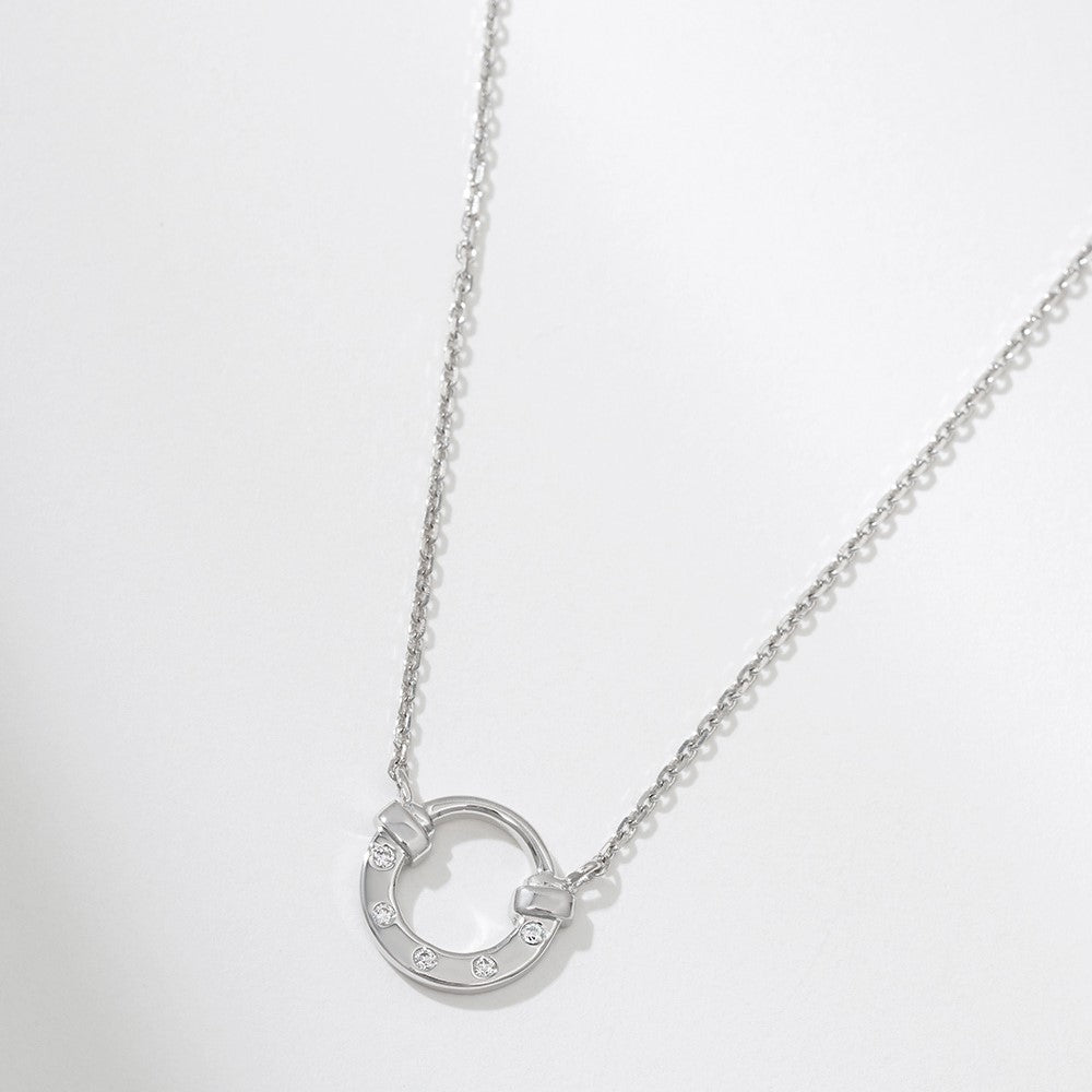 OST - Lucky Rock Horseshoe Daily Stone Silver Necklace