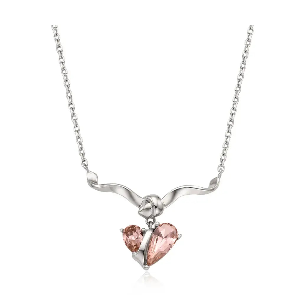 Bloom x Linky Laboratory - Heart Freezing Twisted Silver Necklace - Bloom x Linky Laboratory - Jewelry - Harumio