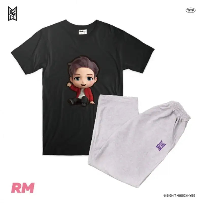 BTS - TinyTAN x TIYP - 3D Black Pajama - BTS - Clothing - Harumio