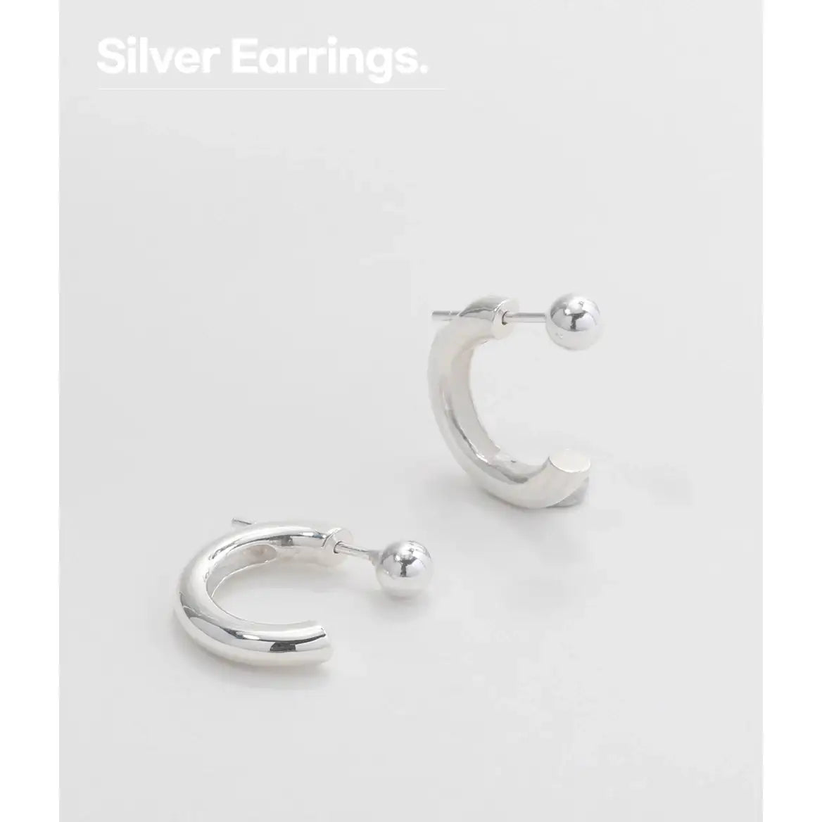 OST - Half Ring Two Way Silver Earrings - OST - Jewelry - Harumio