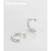 OST - Half Ring Two Way Silver Earrings - OST - Jewelry - Harumio