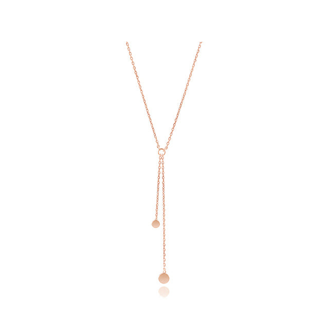 CLUE - Double Row Trendy Silver Necklace