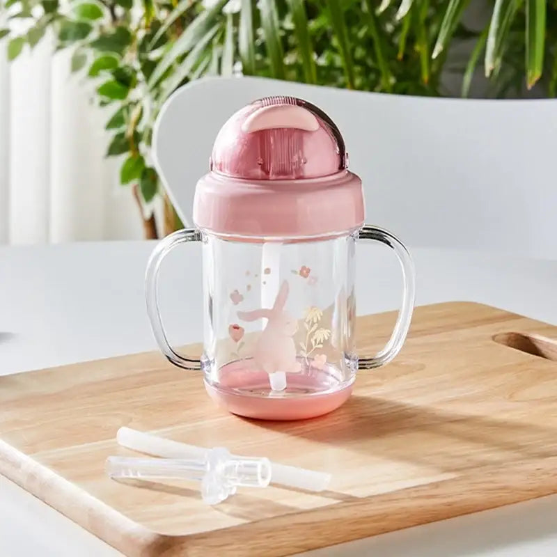 Korean My Rabbit - Tritan Two-Handle Straw Water Bottle - Modern House - Bottle - Harumio