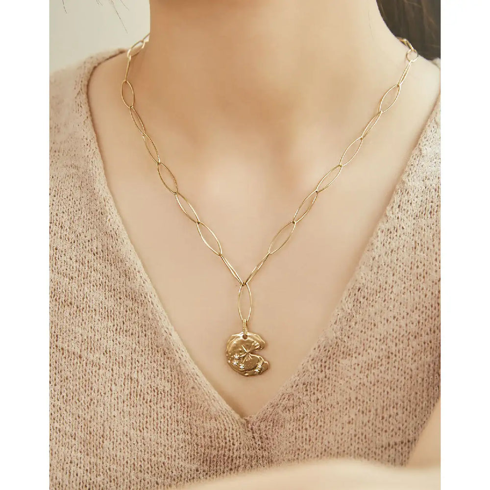 CLUE - C Collection Vintage Coin Clip Chain Silver Long Necklace - CLUE - Jewelry - Harumio
